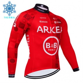 Cykeltrøje Langærmet Vinter 2024 Arkea-B B Hotels Rød